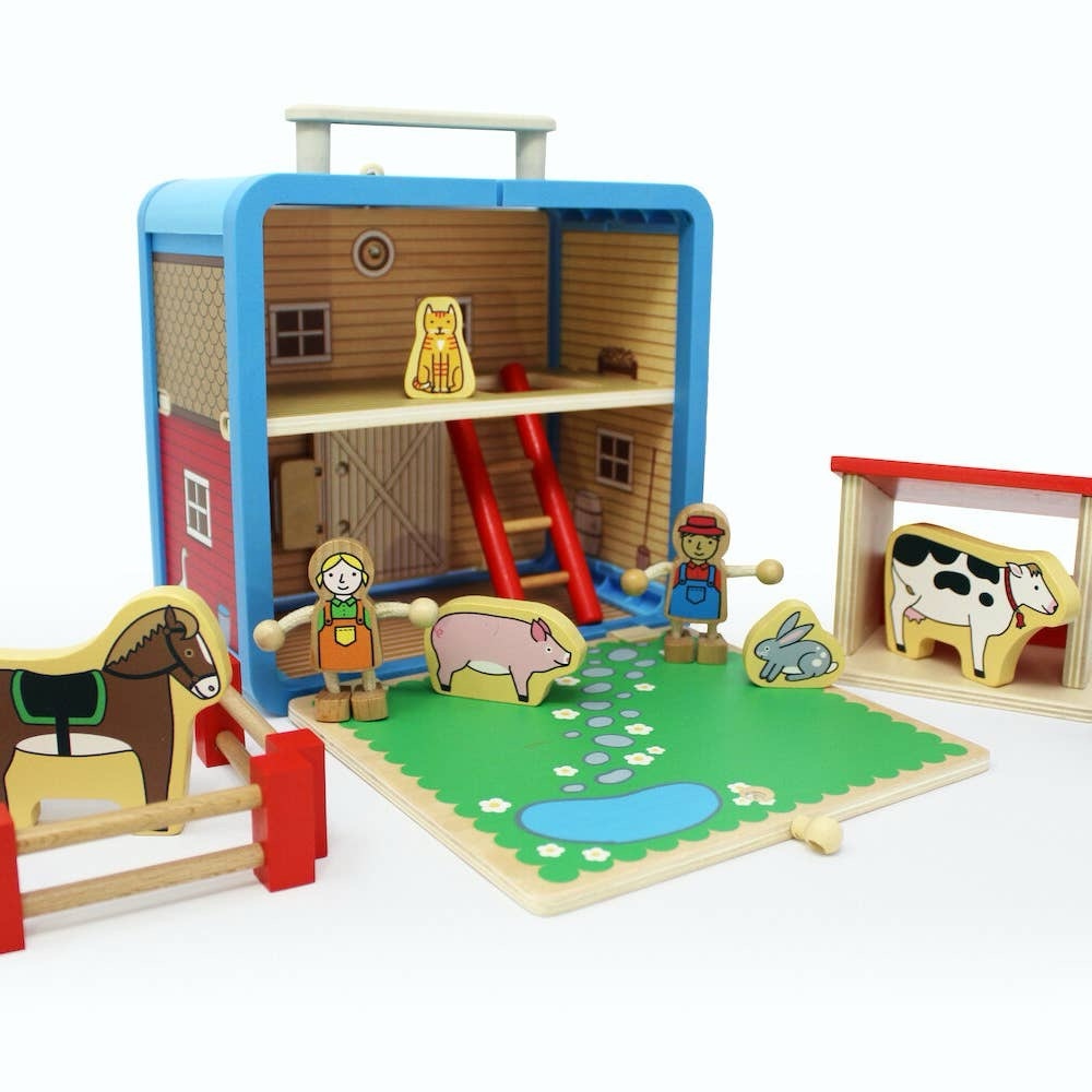 Imagination on the Go Red Barnyard Playset